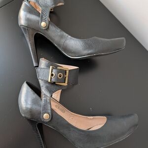 Elegant Black Ankle Strap Heels